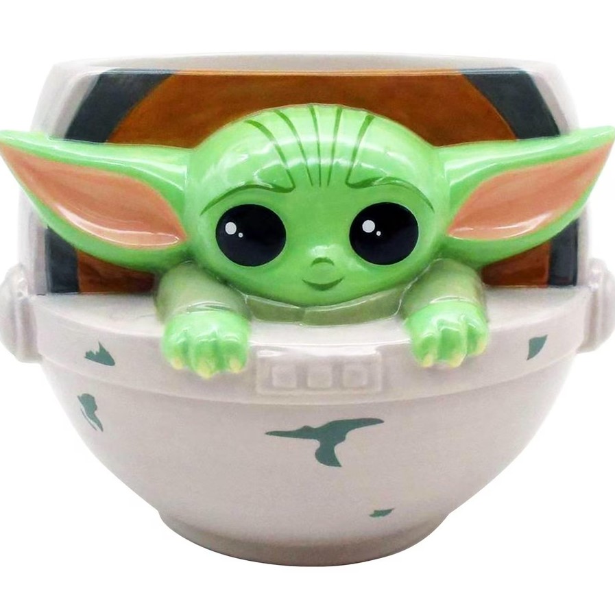 El Reino Friki Taza 3D Stor Star Wars The Mandalorian The Child Baby Yoda Grogu Cuna 360ml