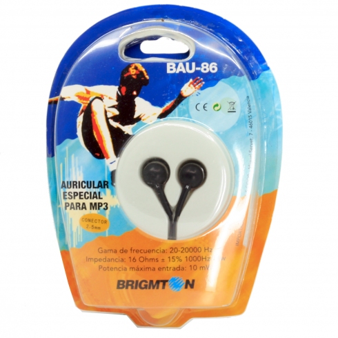 Auricular Brigmton Bau-86 Mp3/mp4 Jack De 2,5mm