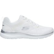 Imagen ZAPATILLAS SKECHERS BOUNTIFUL QUICK PACH BLANCAS GRIS SILVEL BLANCO 12607-WSL CASUAL MUJER