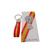 Llavero elástico España y cinta de la virgen del Pilar