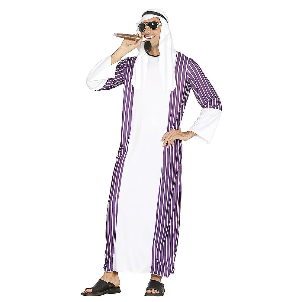 Disfraz de Jeque Árabe Adulto Blanco y morado 1