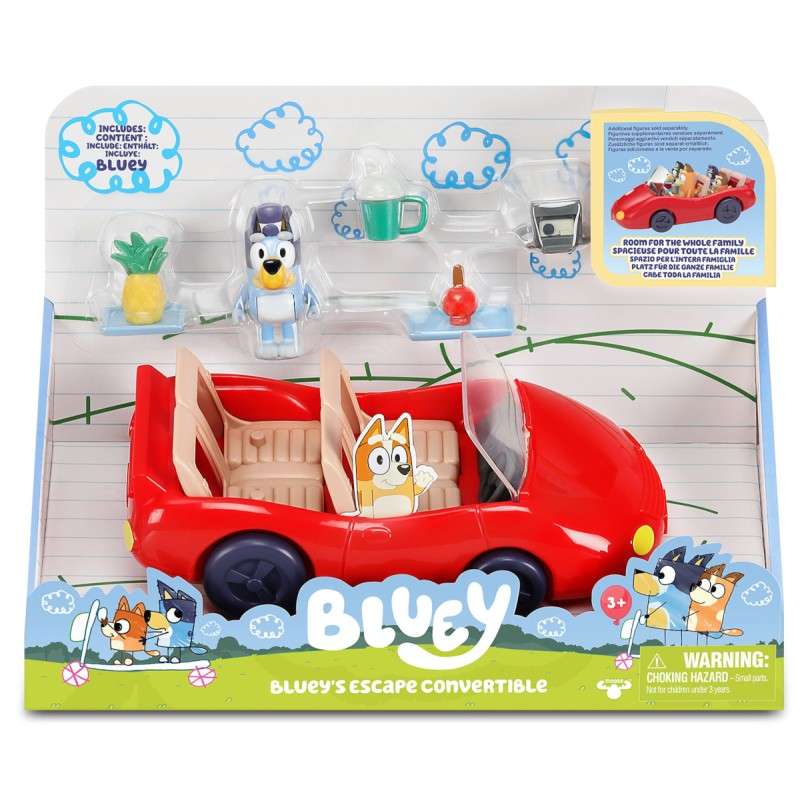 Bluey Vehículo descapotable Infantil de la Escapada de Bluey color rojo