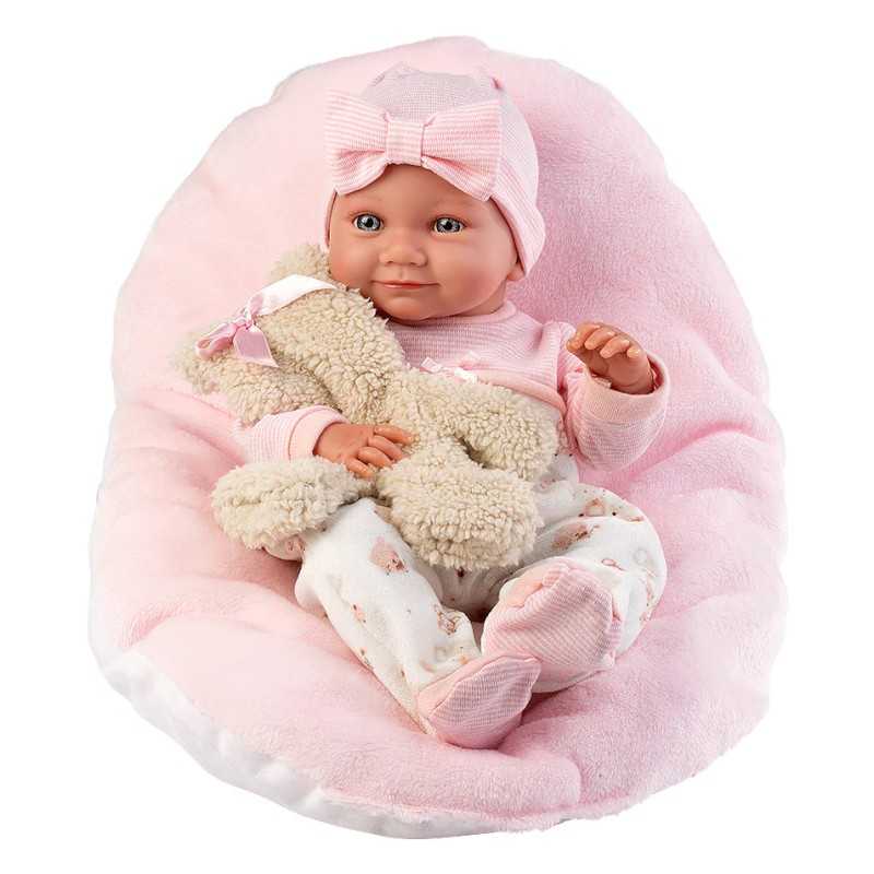 Llorens Muñeca Bebé Recién Nacida Nica con Osito Newborn - Cuerpo de Vinyl