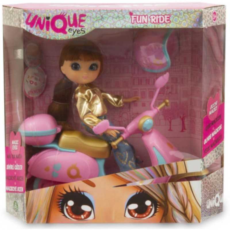 Famosa Muñeca Sophia Unique Eyes con Scooter Paseo divertido