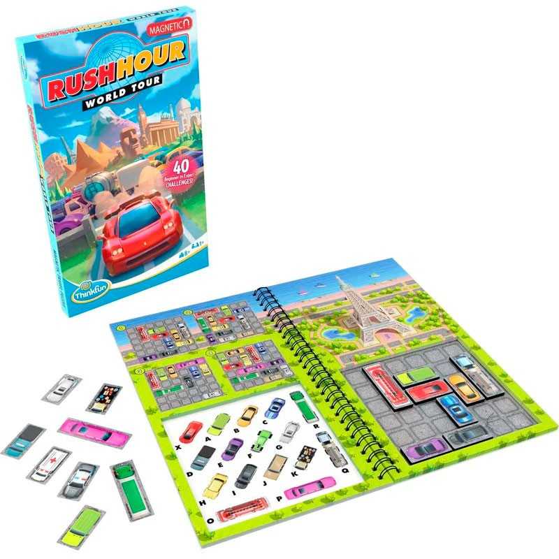 Thinkfun Juegos De Mesa Juego de Mesa Rush Hour World Tour - Escapa del Atasco Magnético