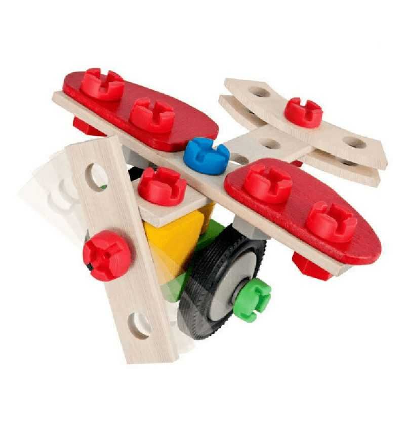 Eichhorn Juego Constructor Infantil Moto Avión Madera