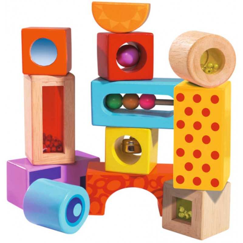 Eichhorn Juego de Bloques de Colores Infantiles Madera Arquitectura