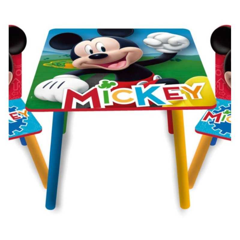 Mickey Mouse Mesa de Madera Infantil Mickey Mouse Disney con sillas