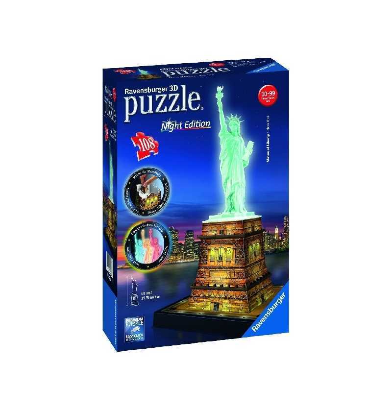 Ravensburger Puzzle 3d Estatua Libertad Nueva York edición Noche