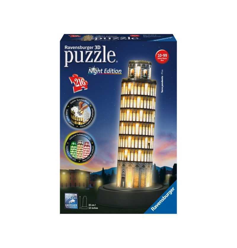 Ravensburger Puzzle 3D Torre de Pisa Luz Led Night Edition