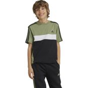 Imagen CAMISETA ADIDAS TIBERIO 3 BANDAS COLORBLOCK NEGRO VERDE BLANCAS IW3493 T SHIRT NIÑO