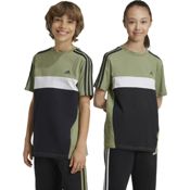 Imagen CAMISETA ADIDAS TIBERIO 3 BANDAS COLORBLOCK NEGRO VERDE BLANCAS IW3493 T SHIRT NIÑO