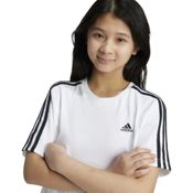 Imagen CAMISETA ADIDAS ESSENTIALS 3 BANDAS ALGODON LOOSE BLANCAS IY5018 T SHIRT NIÑA