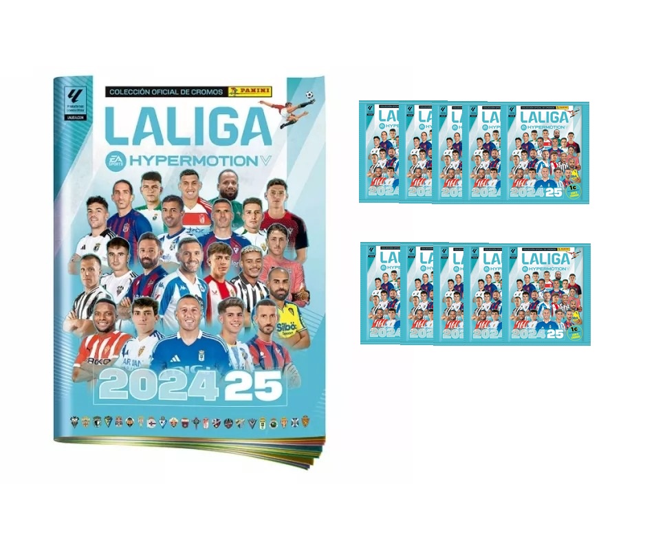 La Liga Hypermotion Segunda División Álbum + 10 sobres Panini 2024 25 2ª División