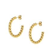 Pendientes semi aro de Acero disponible en acero y acero dorado