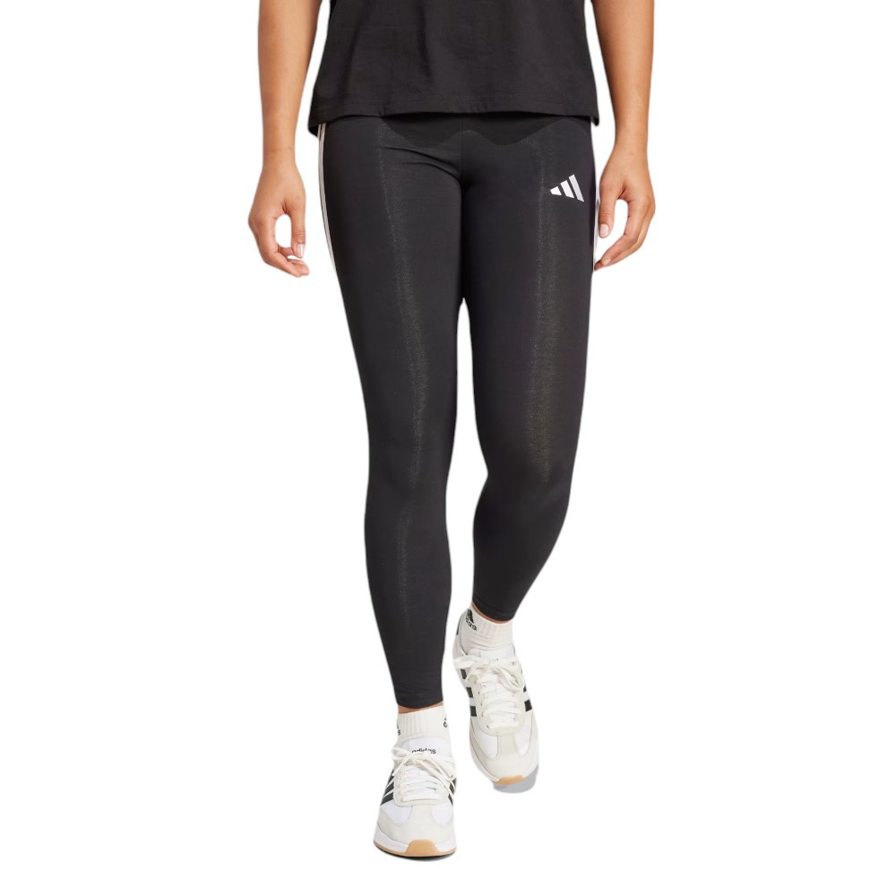 Imagen LEGGINGS ADIDAS 3BANDAS SJ LEG NEGRO BLANCAS JE0072 MALLAS TIRO ALTO MUJER
