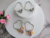 Aros corazón con cuentas