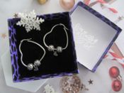 Aros corazón con cuentas