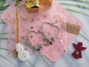 Aros corazón con cuentas