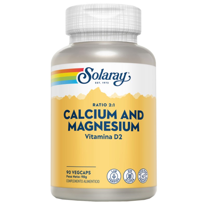 Solaray Calcio y magnesio con vitamina D2 90 vegcaps Solaray