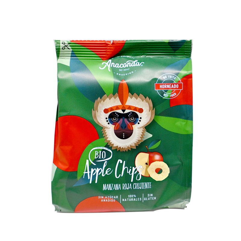 WITHOUT BRAND Chips de Manzana Bio 20g Anaconda