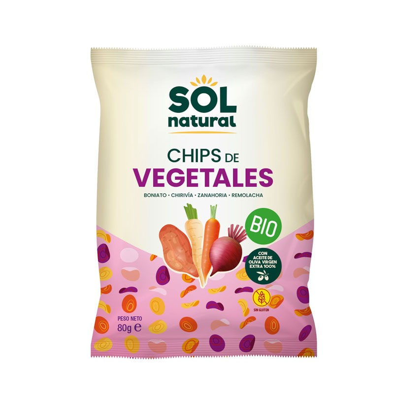 Sol Natural Chips de vegetales con aceite oliva bio 80g Sol Natural