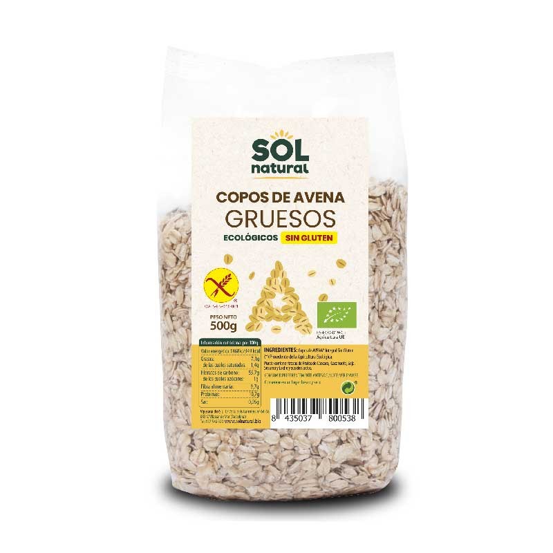 Sol Natural Copos de avena gruesos sin gluten bio 500g Sol Natural