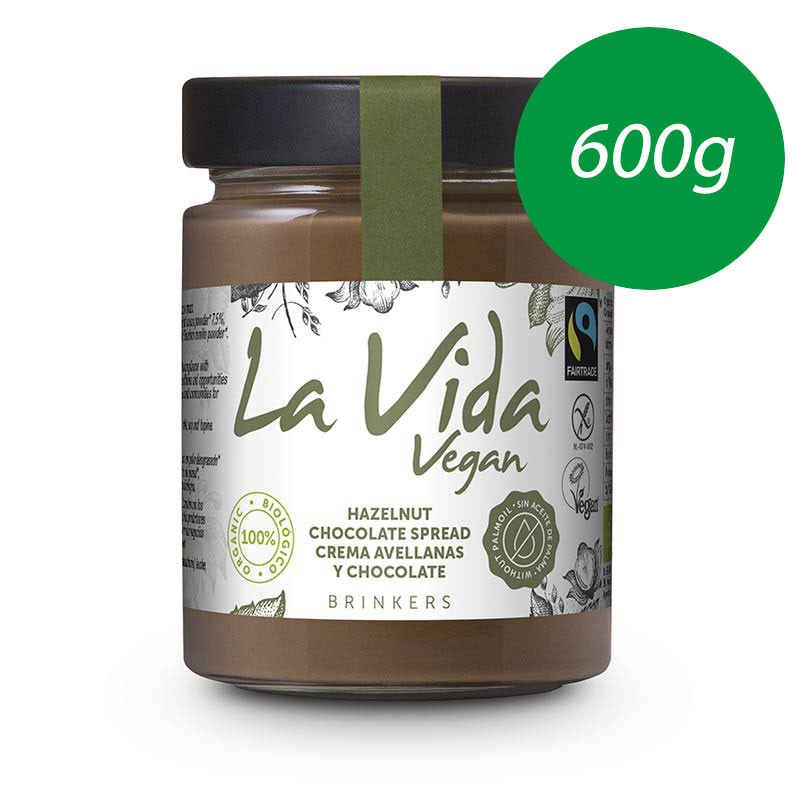 La Vida Vegan Crema de chocolate con avellanas vegana Bio 600g La Vida Vegan