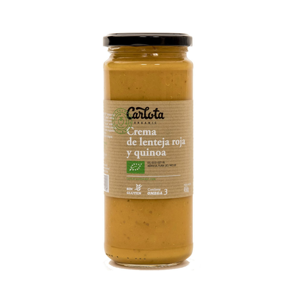 Carlota Organic Crema lentejas rojas y quinoa 450ml Carlota Organic