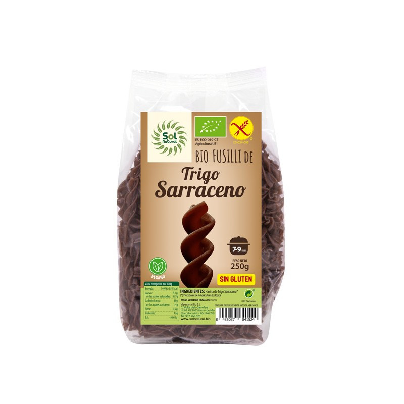 Sol Natural Fusilli trigo srraceno bio sin gluten 250 g Sol Natural