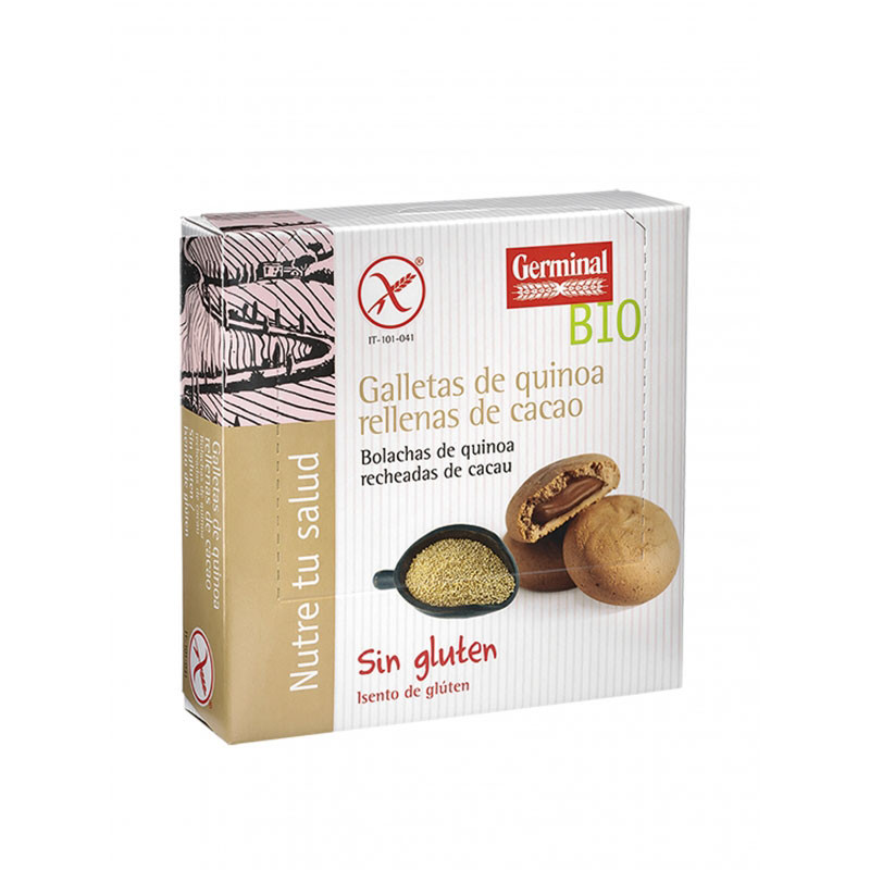 Germinal Galletas quinoa rellenas de cacao bio sin gluten 200 g Germinal