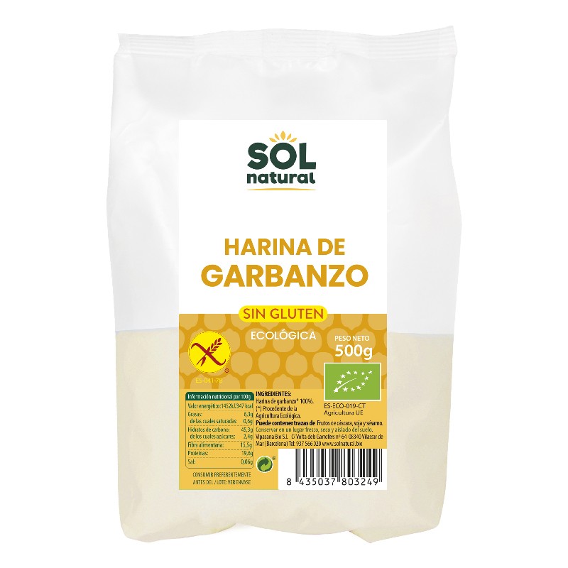 Sol Natural Harina de garbanzo sin gluten bio 500g Sol Natural