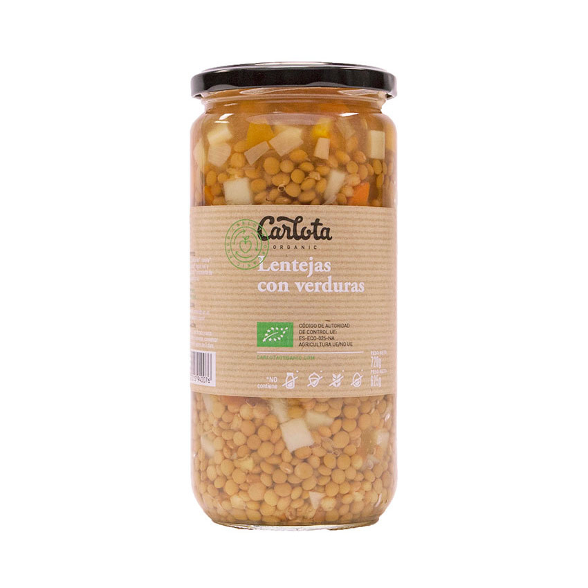 Carlota Organic Lentejas con verduras Bio 720g Carlota Organic