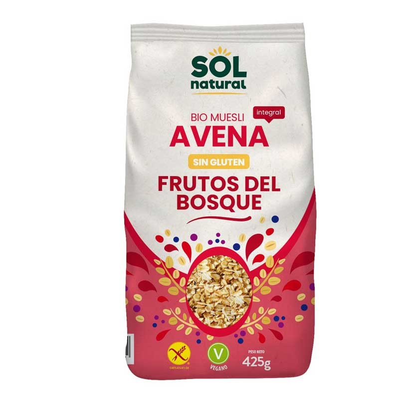 Sol Natural Muesli de avena con frutos del bosque sin gluten 425g Sol Natural
