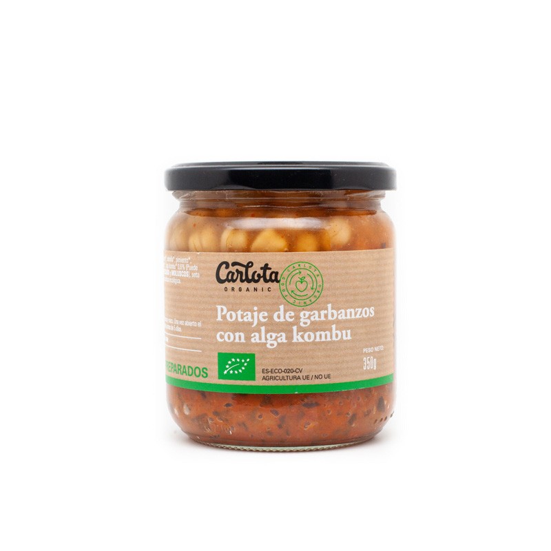 Carlota Organic Potaje de garbanzos con alga kombu Bio 350g Carlota Organic