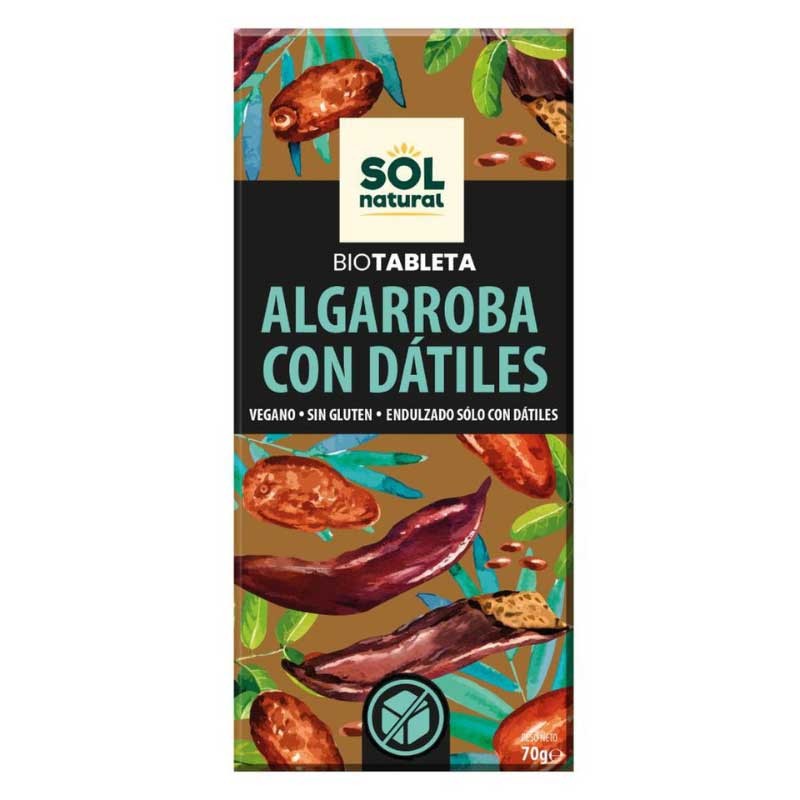 Sol Natural Tableta de algarroba con datiles bio 70g Sol Natural
