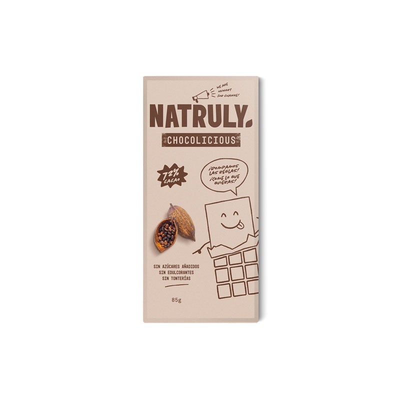 Natruly Tableta de Chocolate Negro 72% 85g Natruly