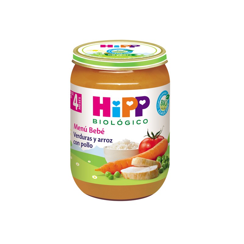 Hipp Tarrito de verduras y arroz con pollo Bio +4M 190g Hipp