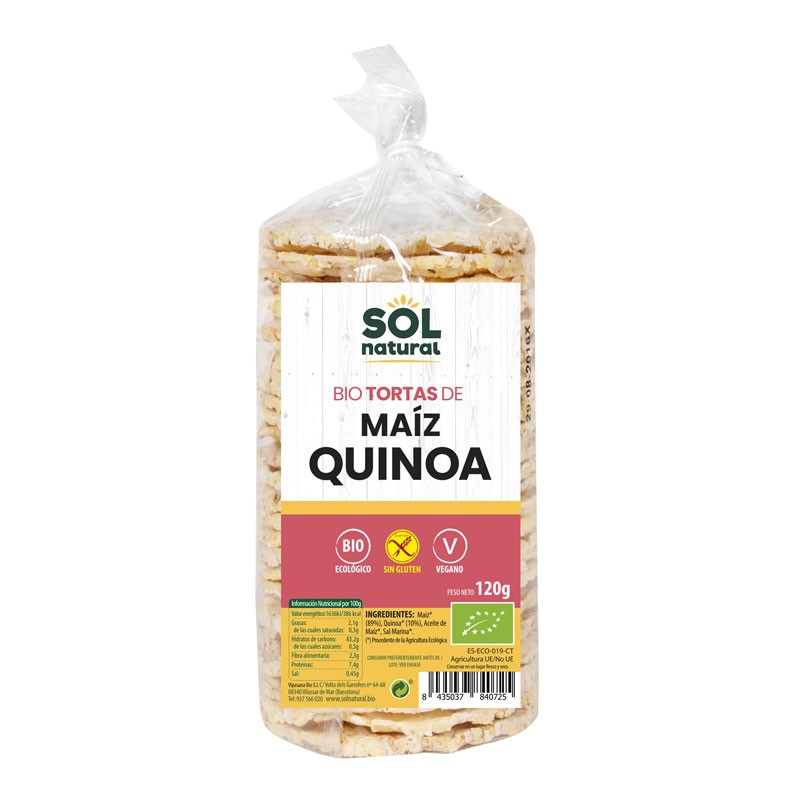 Sol Natural Tortas de maiz con quinoa s/g Bio 120g Sol Natural