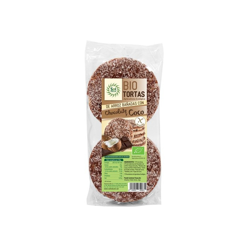 Sol Natural Tortitas de arroz chocolate y coco s/g bio 100g Sol Natural