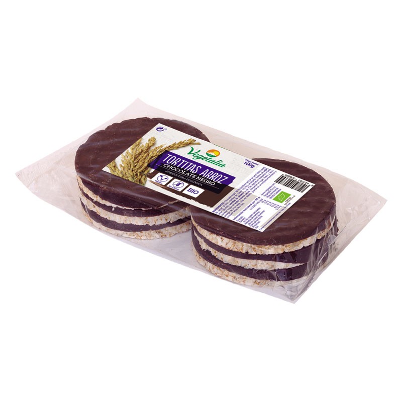 Vegetalia Tortitas de arroz con chocolate negro bio 100g Vegetalia