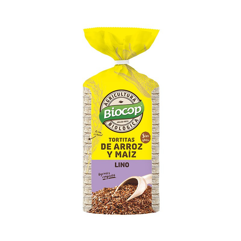 Biocop Tortitas de arroz maiz lino s/g bio 200g Biocop