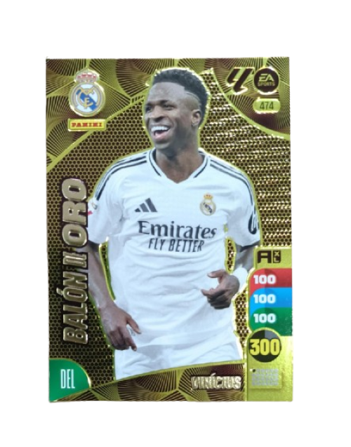 Adrenalyn XL 2024 2025 Carta Balón de Oro Vinicius Colección Panini