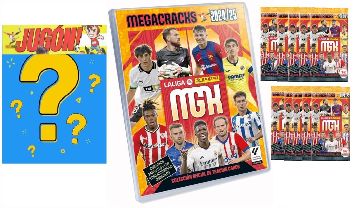 Megacracks Archivador vacío sin cartas ni sobres + 10 sobres + Revista Jugón Aleatoria Panini