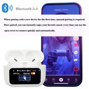 AURICULARES INALÁMBRICOS A9 PRO CON PANTALLA TÁCTIL BLANCOS