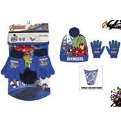 Pack Infantil Guantes + Gorro Pompón Avengers con Caja Regalo de Los Vengadores