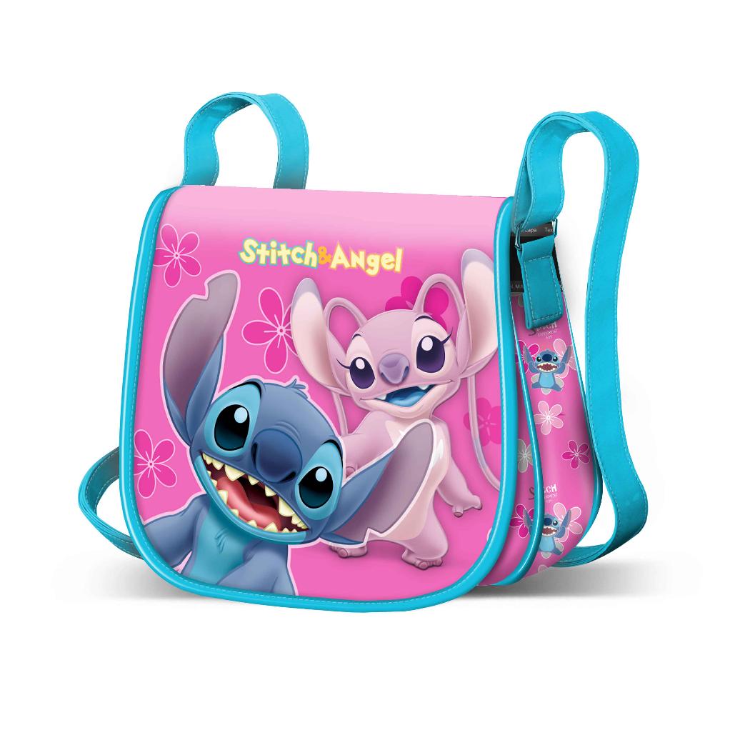 Bolso Bandolera Muffin Disney Stitch y Angel 16.5x16.5x6.5 cm