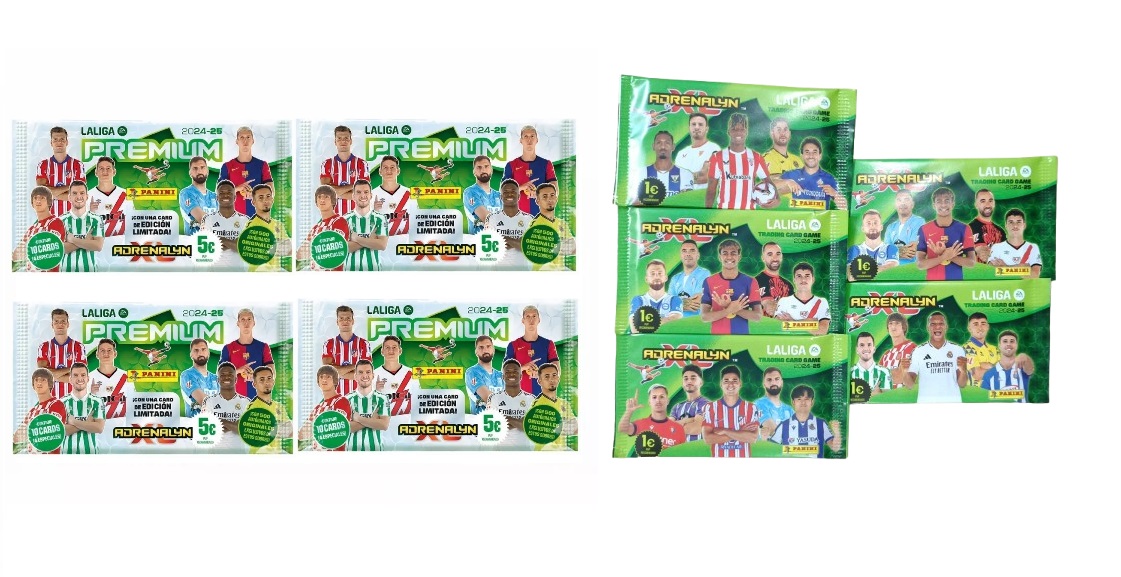 4 Sobres Premium + 5 Sobres Normales Adrenalyn XL 2024 2025 Panini