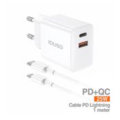 Cargador USB-C 25W PD+QC con Cable Lightning | Alta Velocidad y Seguridad