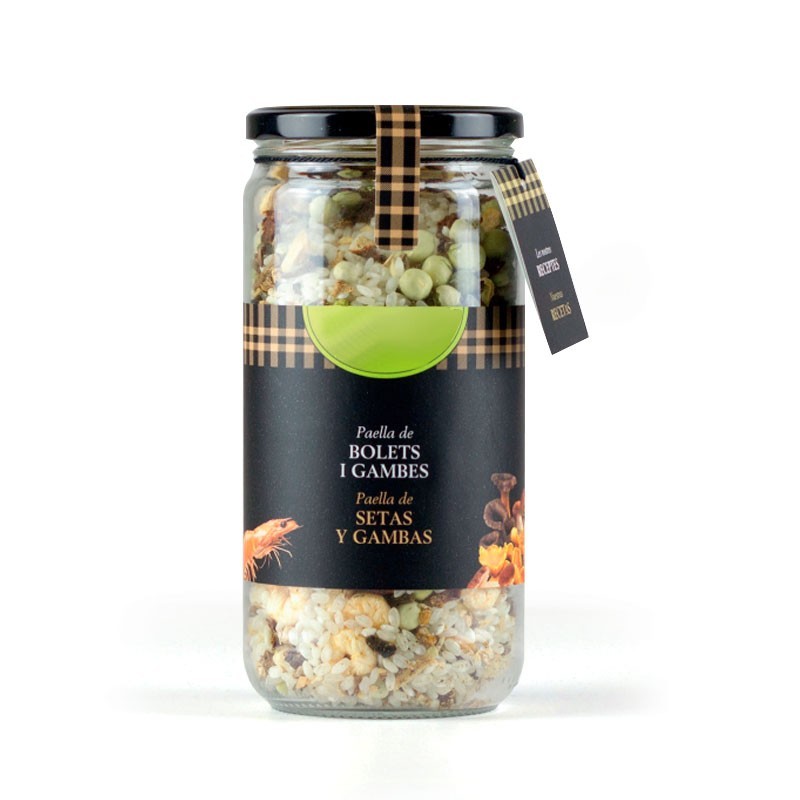 Paella de setas y gambas